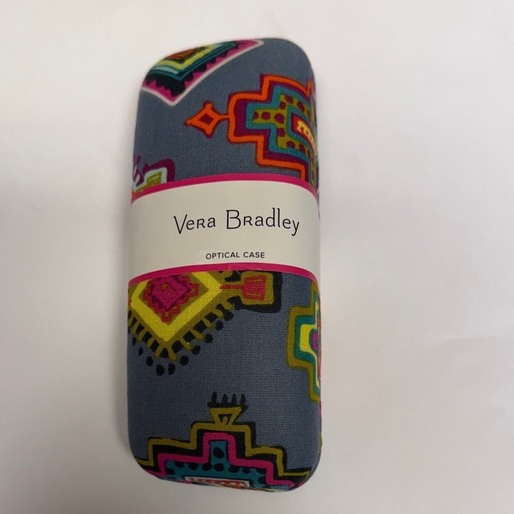 NWT Vera Bradley Painted Medallions Geometric Glasses Case in Gray, Multicolor